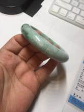 Load image into Gallery viewer, 55.7mm certified type A 100% Natural sunny green Jadeite Jade bangle B114-8228
