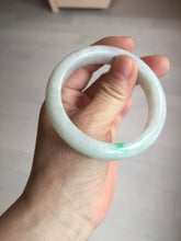 Load image into Gallery viewer, 53.2mm certificated Type A 100% Natural sunny green white(白底青) Jadeite Jade bangle BN74-3873
