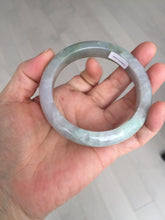 Load image into Gallery viewer, 59.2mm Certified Type A 100% Natural white/light purple/brown/yellow/gray(FU LU SHOU) Jadeite Jade bangle BF104-8634
