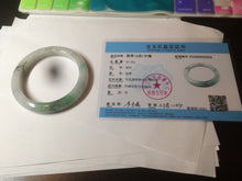 Load image into Gallery viewer, 56.4mm certificated Type A 100% Natural sunny green/white Jadeite Jade bangle Z131-2354
