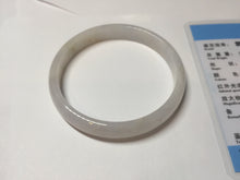 Load image into Gallery viewer, 55.6mm certified 100% natural Type A icy watery light purple white slim jadeite jade bangle BP16-2698
