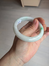 Load image into Gallery viewer, 53.2mm certificated Type A 100% Natural sunny green white(白底青) Jadeite Jade bangle BN74-3873
