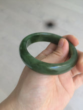 Load image into Gallery viewer, 52.7mm 100% Natural dark green/black nephrite Hetian Jade (和田碧玉) bangle HF36
