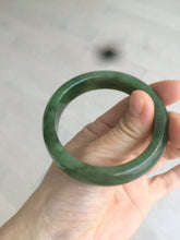 Load image into Gallery viewer, 52.7mm 100% Natural dark green/black nephrite Hetian Jade (和田碧玉) bangle HF36
