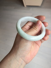 Load image into Gallery viewer, 53.2mm certificated Type A 100% Natural sunny green white(白底青) Jadeite Jade bangle BN74-3873
