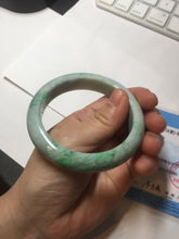 Load image into Gallery viewer, 55.7mm certified type A 100% Natural sunny green Jadeite Jade bangle B114-8228
