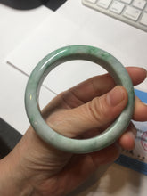 Load image into Gallery viewer, 55.7mm certified type A 100% Natural sunny green Jadeite Jade bangle B114-8228
