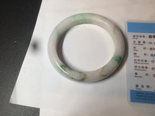 Load image into Gallery viewer, 60mm certified 100% natural type A sunny green white  jadeite jade bangle BH31-5424
