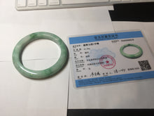 Load image into Gallery viewer, 60.5mm certified type A 100% Natural sunny green/white Jadeite Jade bangle B115-8218
