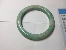 Load image into Gallery viewer, 60.5mm certified type A 100% Natural sunny green/white Jadeite Jade bangle B115-8218
