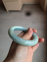 Load image into Gallery viewer, 52.8mm 100% natural blue/white Quartzite (Shetaicui jade) Blue sky and white clouds chubby round cut bangle SY27

