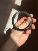 Load image into Gallery viewer, 55.5mm Certified Type A 100% Natural deep sea green/blue/gray/white Guatemala Jadeite bangle PC35-8521

