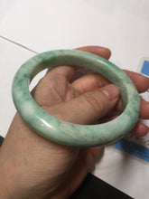 Load image into Gallery viewer, 60.5mm certified type A 100% Natural sunny green/white Jadeite Jade bangle B115-8218
