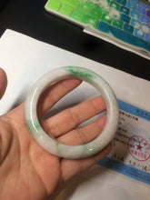 Load image into Gallery viewer, 60mm certified 100% natural type A sunny green white  jadeite jade bangle BH31-5424
