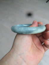 Load image into Gallery viewer, 52.8mm 100% natural blue/white Quartzite (Shetaicui jade) Blue sky and white clouds chubby round cut bangle SY27
