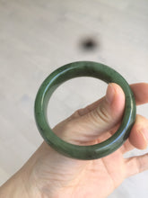 Load image into Gallery viewer, 52.5mm 100% Natural dark green/black nephrite Hetian Jade (和田碧玉) bangle HF37
