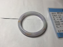 Load image into Gallery viewer, 55.5mm 100% Natural type A light green purple white carved and golden-painted Jadeite Jade bangle BP169-0272
