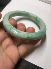 Load image into Gallery viewer, 60.5mm certified type A 100% Natural sunny green/white Jadeite Jade bangle B115-8218
