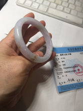 Load image into Gallery viewer, 55.5mm 100% Natural type A light green purple white carved and golden-painted Jadeite Jade bangle BP169-0272
