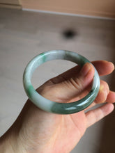 Load image into Gallery viewer, 56.5mm certificated Type A 100% Natural sunny green/dark green/white Jadeite Jade bangle Z132-2355
