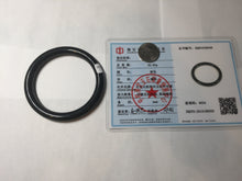 Load image into Gallery viewer, 58.4mm 100% Natural dark green/black meteorite Stellar Night sky slim round cut nephrite bangle HT113-8249
