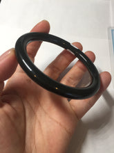 Load image into Gallery viewer, 58.4mm 100% Natural dark green/black meteorite Stellar Night sky slim round cut nephrite bangle HT113-8249

