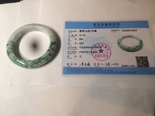 Load image into Gallery viewer, 52mm Certified Type A 100% Natural sunny green/light purple/black Jadeite Jade bangle BG16-6053
