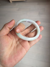 Load image into Gallery viewer, 50mm certified 100% natural Type A icy watery sunny green white (白底青) jadeite jade bangle BN69-9372
