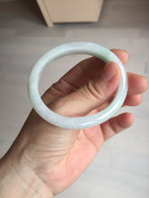 Load image into Gallery viewer, 50mm certified 100% natural Type A icy watery sunny green white (白底青) jadeite jade bangle BN69-9372
