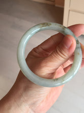 Load image into Gallery viewer, 卖了 55mm certified Type A 100% Natural icy watery light green/white round cut Jadeite Jade bangle BL9-9861
