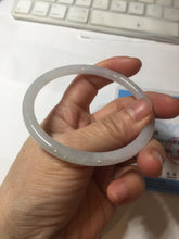 Load image into Gallery viewer, 59.6mm Certified Type A 100% Natural white/light purple round cut Jadeite Jade bangle BG216-8574
