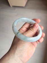 Load image into Gallery viewer, 59.5mm Certified Type A 100% Natural icy watery light green blue Jadeite Jade bangle BN68-2596
