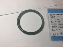 Load image into Gallery viewer, 56mm Certified Type A 100% Natural icy watery spring-water green/blue/gray Guatemala slim round cut Jadeite bangle PA98-5539
