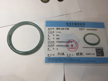 Load image into Gallery viewer, 56mm Certified Type A 100% Natural icy watery spring-water green/blue/gray Guatemala slim round cut Jadeite bangle PA98-5539
