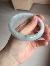 Load image into Gallery viewer, 59.5mm Certified Type A 100% Natural icy watery light green blue Jadeite Jade bangle BN68-2596
