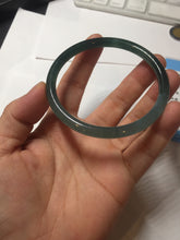 Load image into Gallery viewer, 59.2mm Certified Type A 100% Natural icy watery spring-water green/blue/gray Guatemala slim round cut Jadeite bangle PA99-5535

