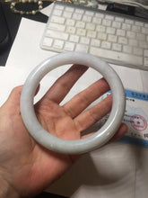 Load image into Gallery viewer, 74.5mm certified Type A 100% Natural light green white round cut plus size Jadeite Jade bangle BP171-1257
