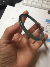 Load image into Gallery viewer, 59.2mm Certified Type A 100% Natural icy watery spring-water green/blue/gray Guatemala slim round cut Jadeite bangle PA99-5535
