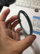 Load image into Gallery viewer, 59.2mm Certified Type A 100% Natural icy watery spring-water green/blue/gray Guatemala slim round cut Jadeite bangle PA99-5535
