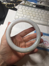 Load image into Gallery viewer, 74.5mm certified Type A 100% Natural light green white round cut plus size Jadeite Jade bangle BP171-1257
