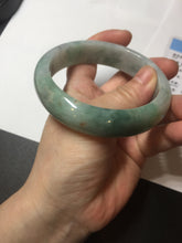 Load image into Gallery viewer, 60.3mm certified type A 100% Natural green/red chubby Jadeite Jade bangle B117-9131
