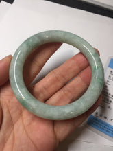 Load image into Gallery viewer, 53.3mm certified natural 100% natural Type A light green round cut jadeite jade bangle BP19-5001
