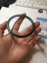 Load image into Gallery viewer, 59.2mm Certified Type A 100% Natural icy watery spring-water green/blue/gray Guatemala slim round cut Jadeite bangle PA99-5535
