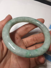 Load image into Gallery viewer, 53.3mm certified natural 100% natural Type A light green round cut jadeite jade bangle BP19-5001
