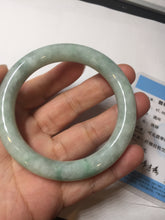 Load image into Gallery viewer, 53.3mm certified natural 100% natural Type A light green round cut jadeite jade bangle BP19-5001
