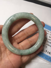 Load image into Gallery viewer, 53.3mm certified natural 100% natural Type A light green round cut jadeite jade bangle BP19-5001
