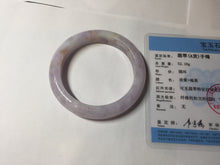 Load image into Gallery viewer, 53mm Certified Type A 100% Natural light purple white Jadeite bangle AU15-9429
