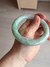 Load image into Gallery viewer, 卖了 58mm certified 100% natural type A light sunny green chubby round cut jadeite jade bangle BL8-5394
