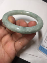 Load image into Gallery viewer, 53.3mm certified natural 100% natural Type A light green round cut jadeite jade bangle BP19-5001
