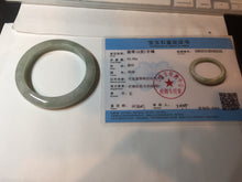 Load image into Gallery viewer, 52mm 100% natural certified light green/gray jadeite jade bangle AX130-0235
